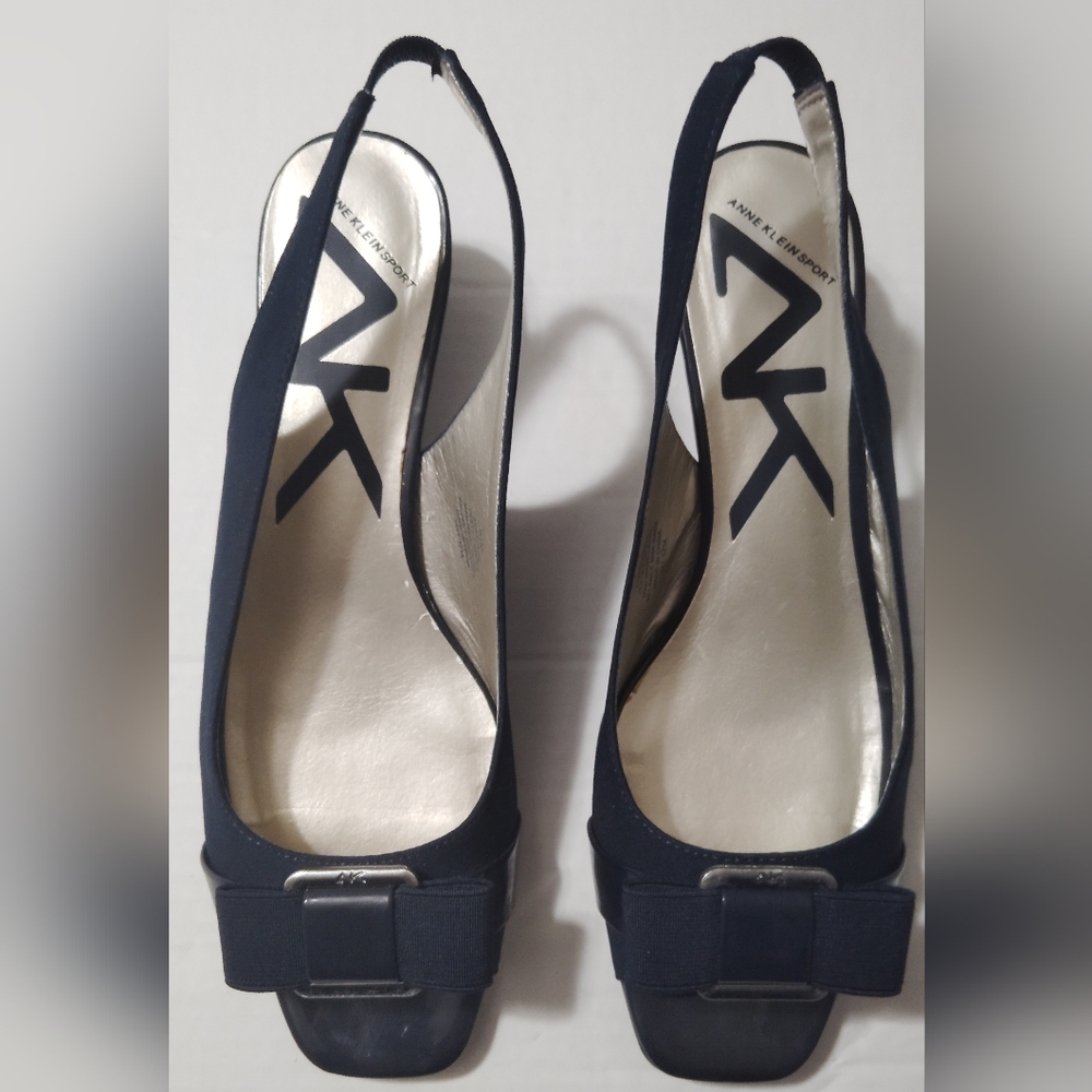 Anne Klein Black Slingback Heels with Bow